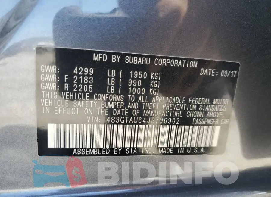 4S3GTAU64J3706902 Photo# 13