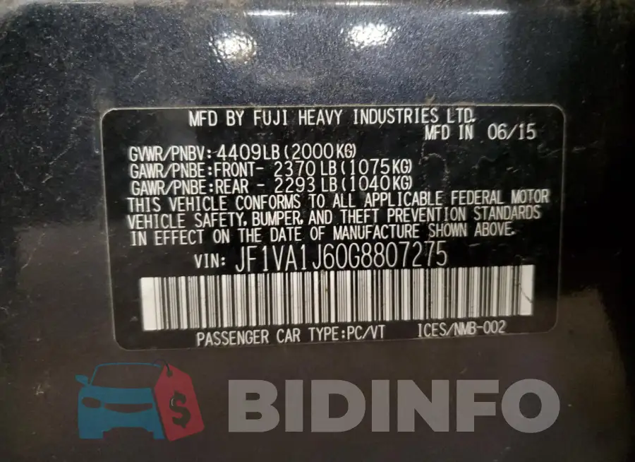 JF1VA1J60G8807275 Photo# 12