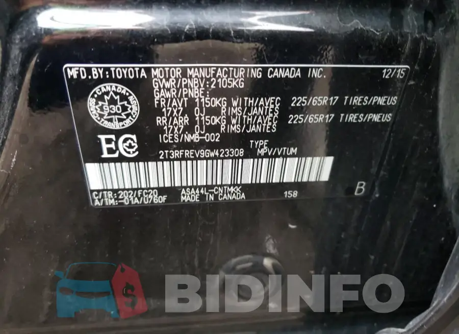 2T3RFREV9GW423308 Photo# 13
