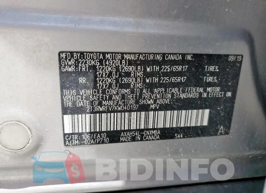 2T3RWRFV7KW040197 Photo# 13