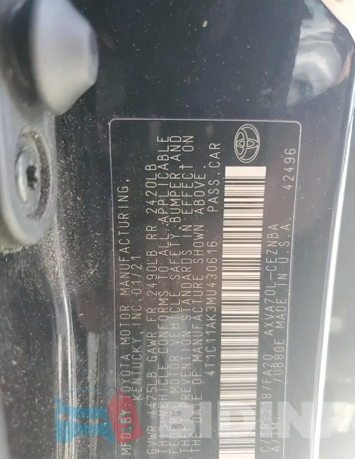 4T1C11AK3MU430616 Photo# 13