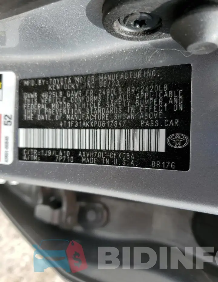 4T1F31AKXPU617847 Photo# 12