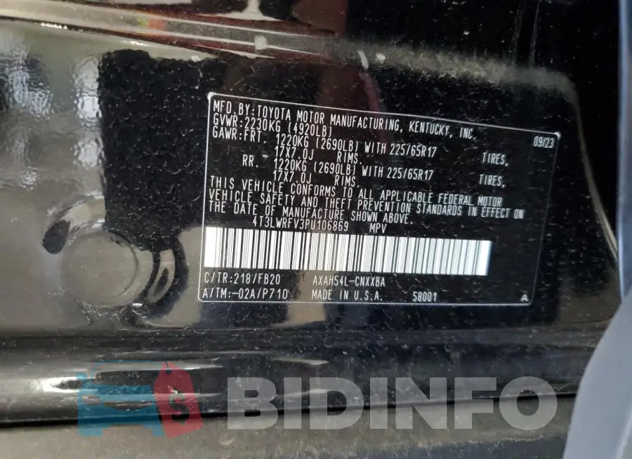 4T3LWRFV3PU106869 Photo# 14