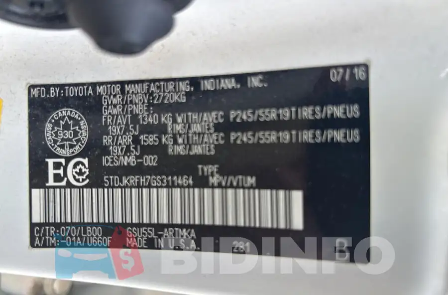 5TDJKRFH7GS311464 Photo# 10