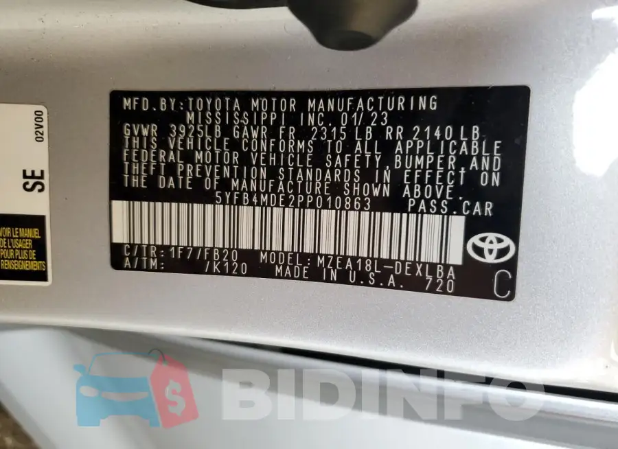 5YFB4MDE2PP010863 Photo# 13