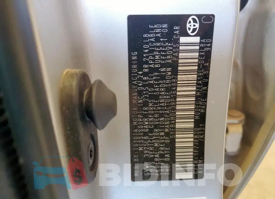 5YFB4MDE3RP164887 Photo# 12