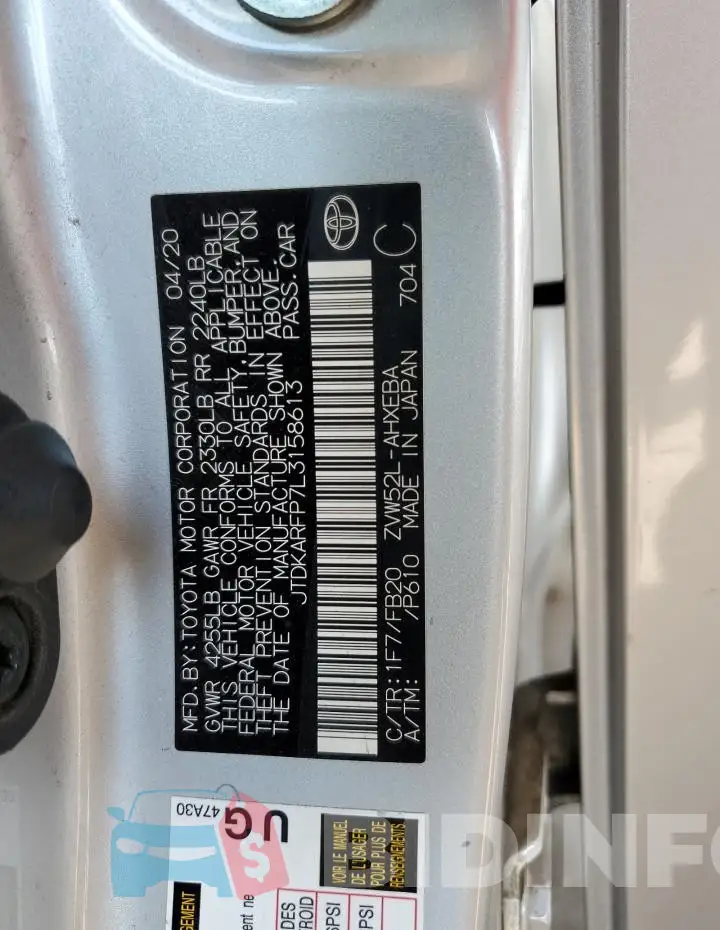 JTDKARFP7L3158613 Photo# 13