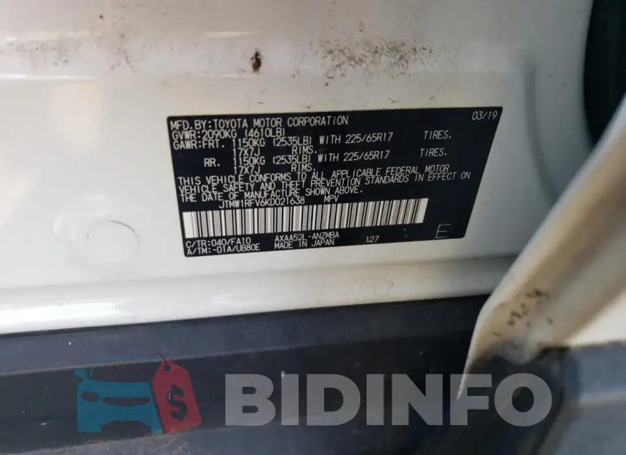 JTMW1RFV6KD021638 Photo# 13