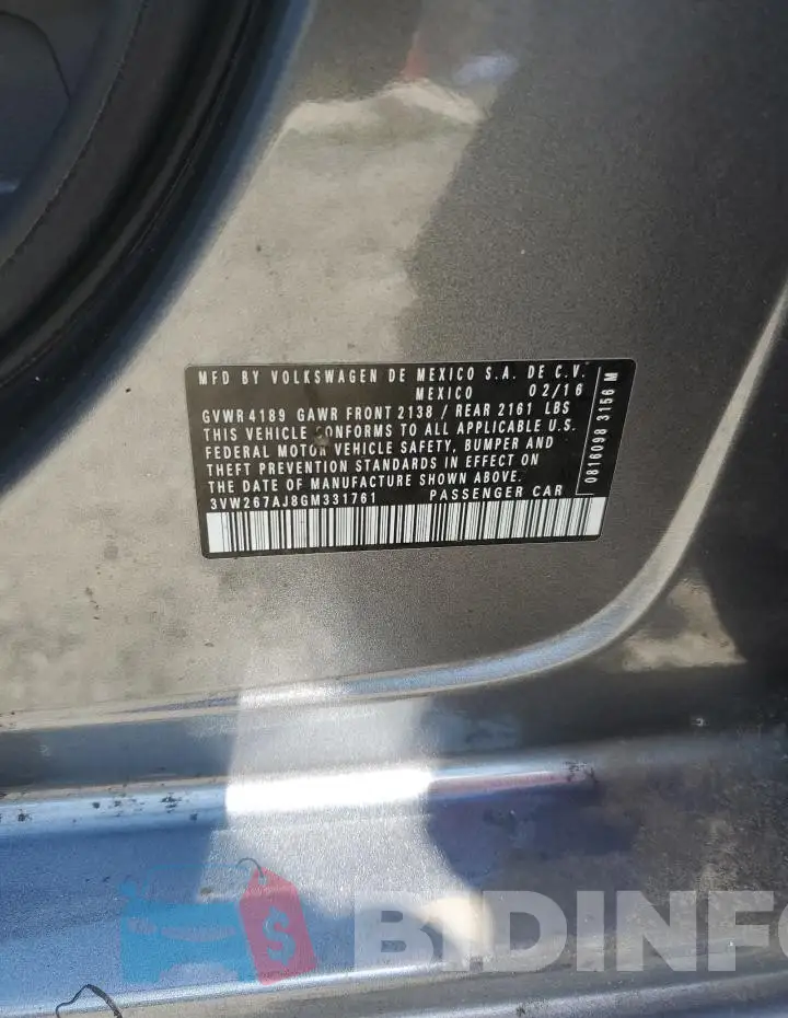 3VW267AJ8GM331761 Photo# 12