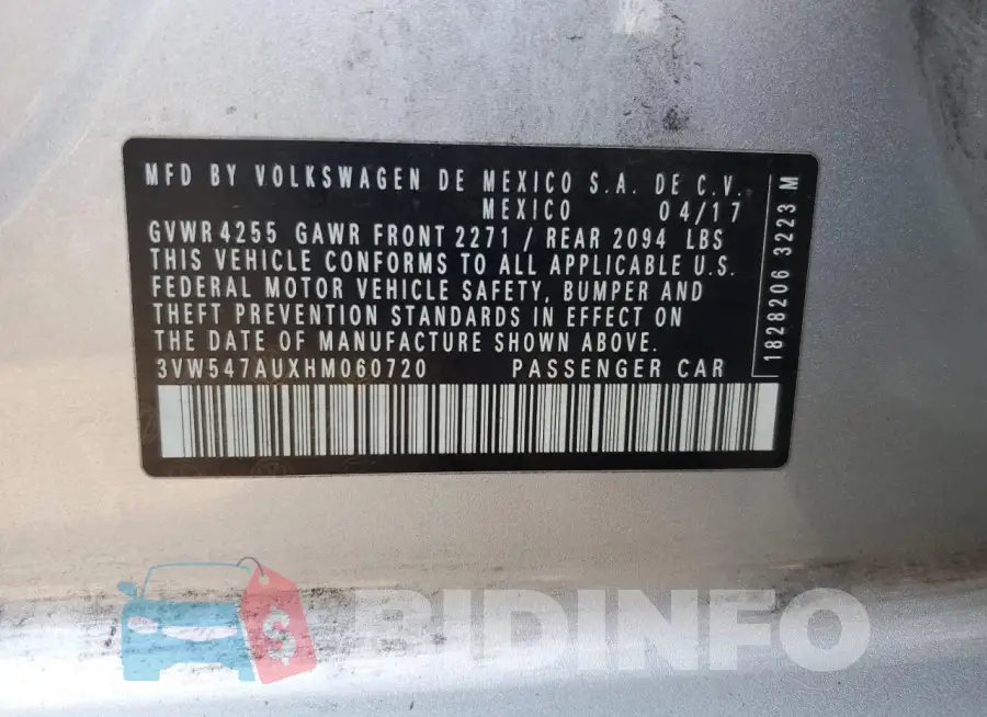 3VW547AUXHM060720 Photo# 13