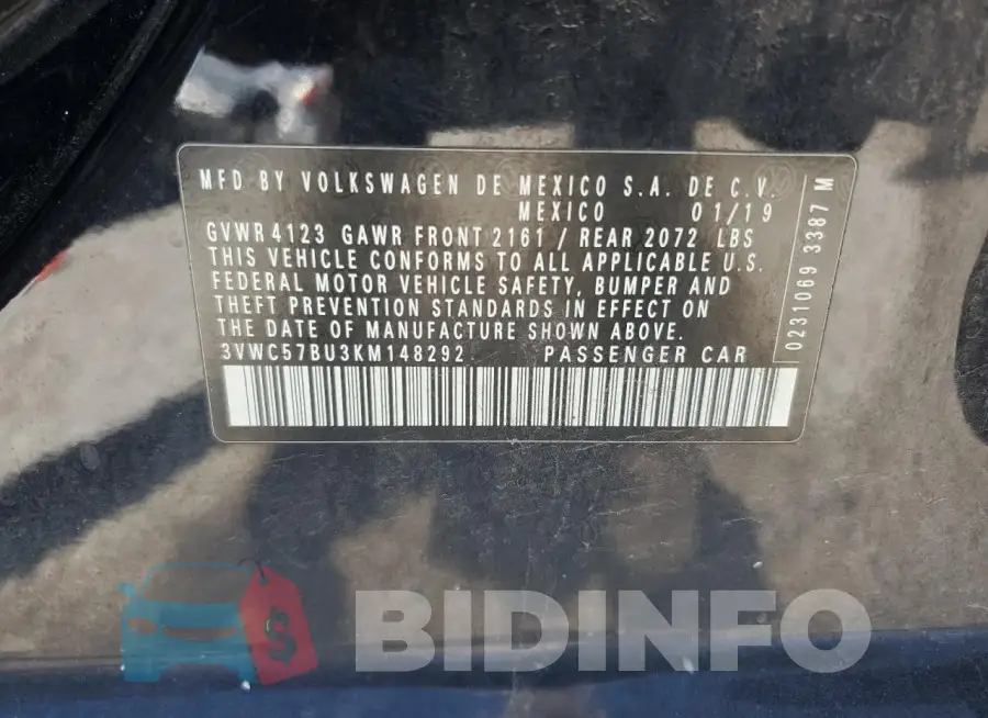 3VWC57BU3KM148292 Photo# 12