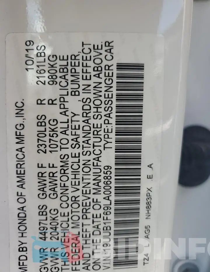 19UUB1F69LA006859 Photo# 12
