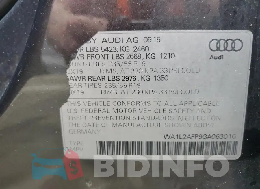 WA1L2AFP9GA063016 Photo# 14