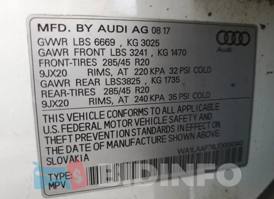 WA1LAAF76JD008340 Photo# 13