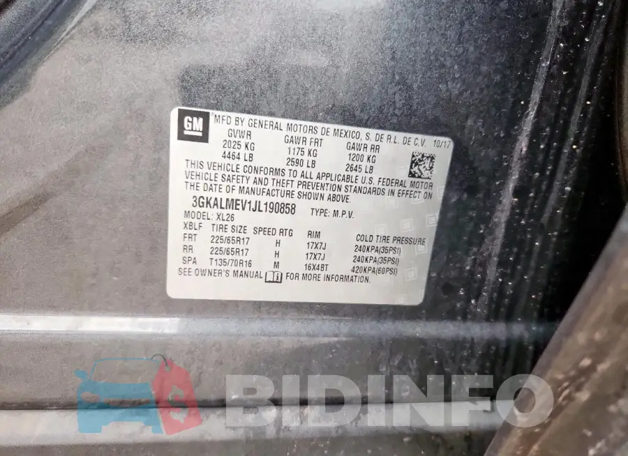3GKALMEV1JL190858 Photo# 12
