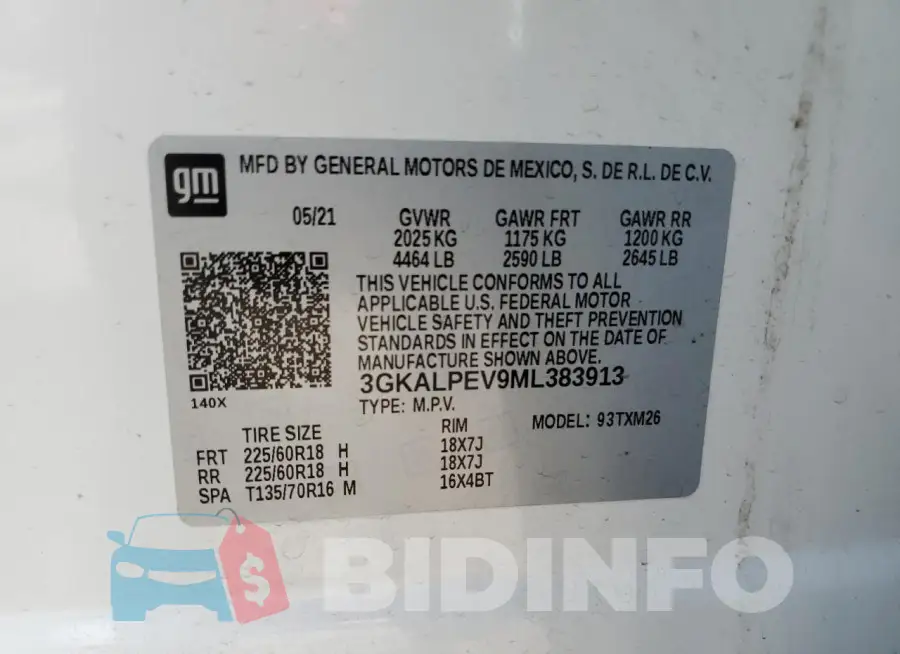 3GKALPEV9ML383913 Photo# 13