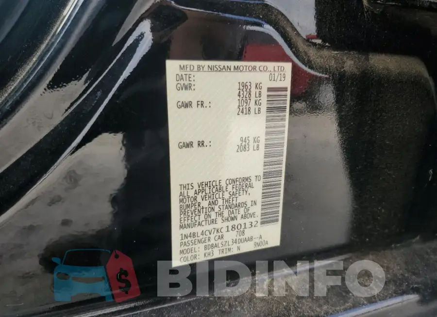 1N4BL4CV7KC180132 Photo# 12