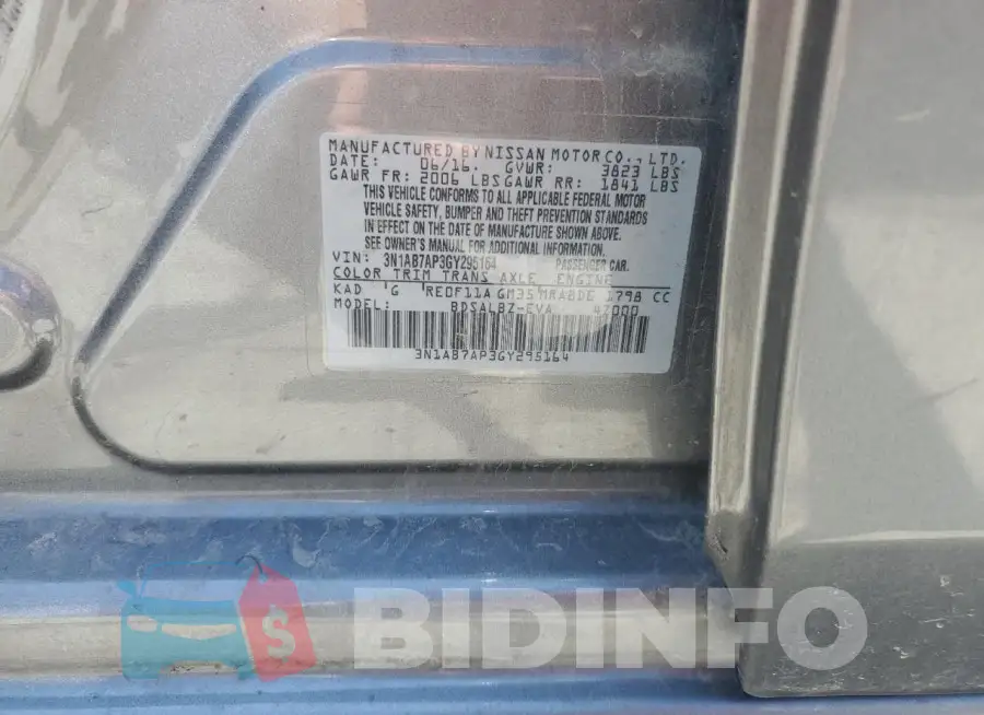 3N1AB7AP3GY295164 Photo# 12