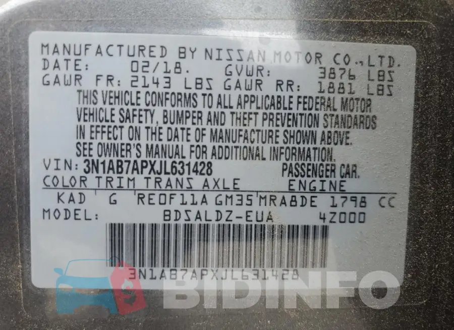3N1AB7APXJL631428 Photo# 12