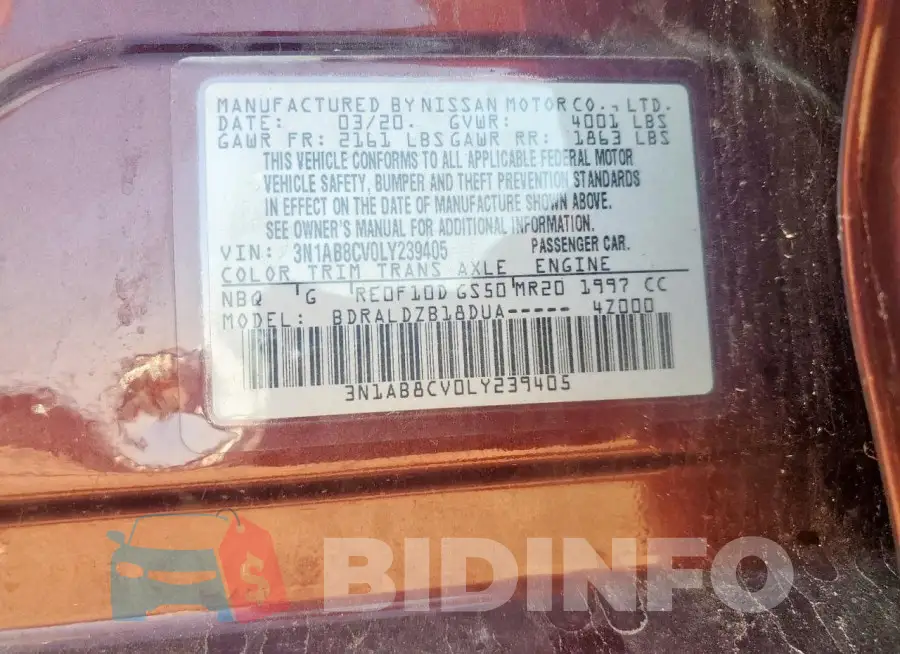 3N1AB8CV0LY239405 Photo# 12