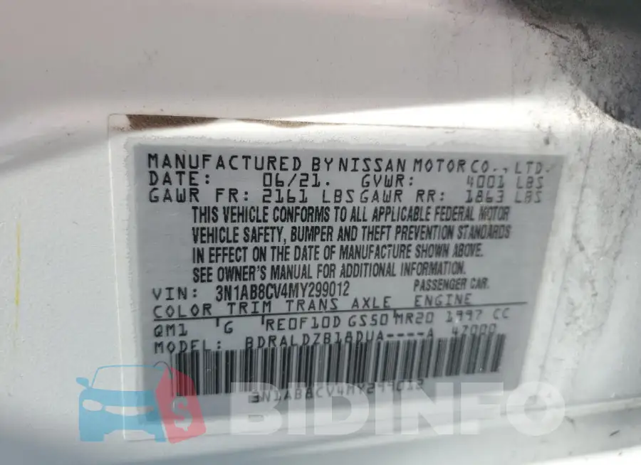 3N1AB8CV4MY299012 Photo# 12