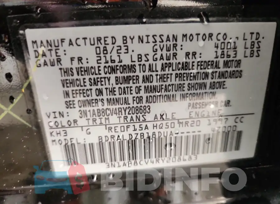 3N1AB8CV4RY208683 Photo# 13
