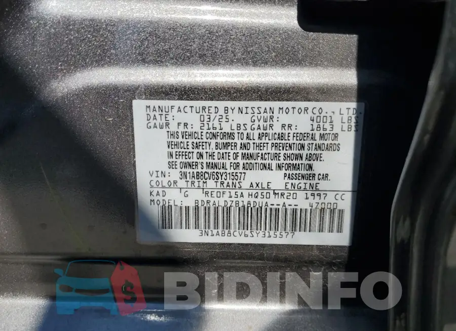3N1AB8CV6SY315577 Photo# 13