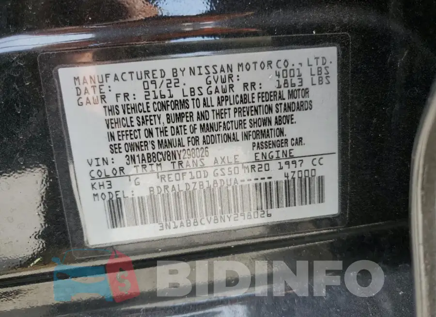 3N1AB8CV8NY298026 Photo# 12