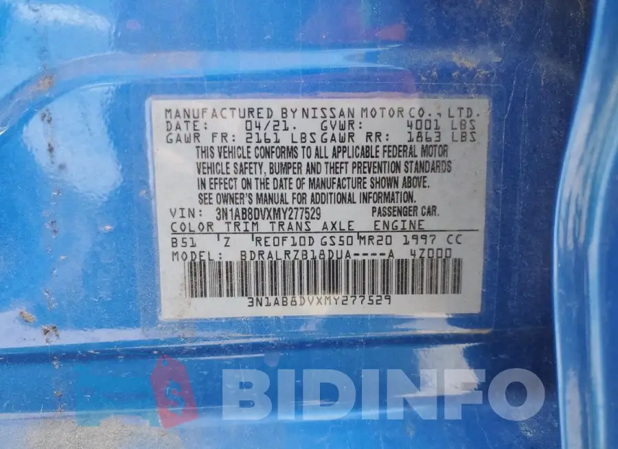3N1AB8DVXMY277529 Photo# 12