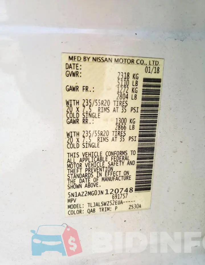 5N1AZ2MG0JN120748 Photo# 12