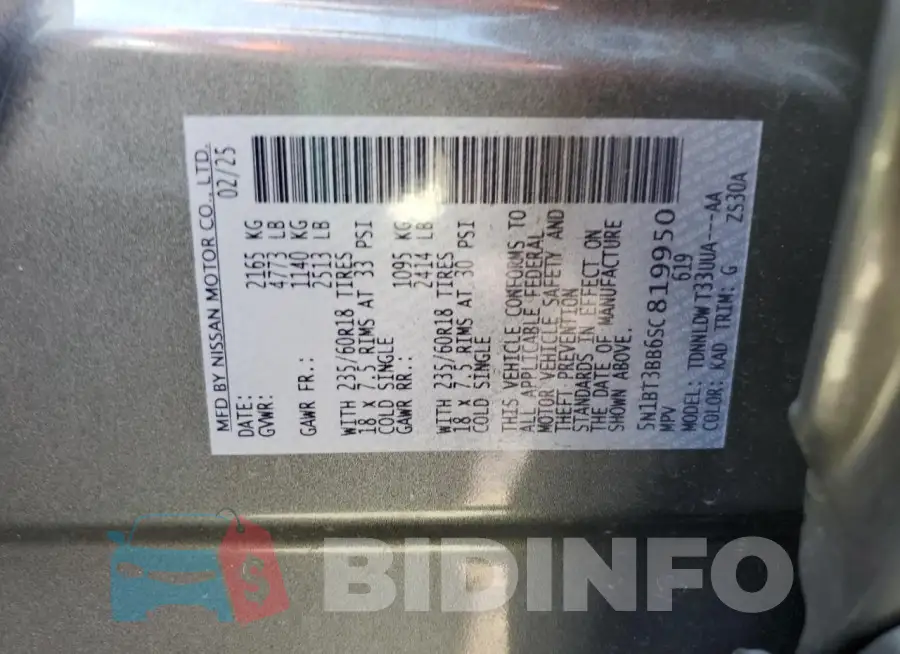5N1BT3BB6SC819950 Photo# 13
