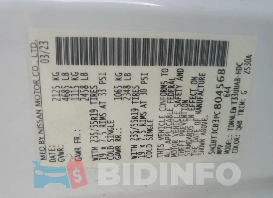 5N1BT3CB3PC804568 Photo# 13
