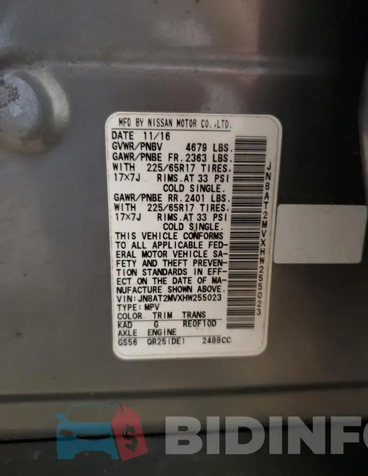 JN8AT2MVXHW255023 Photo# 14