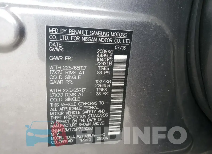 KNMAT2MT7GP725088 Photo# 13