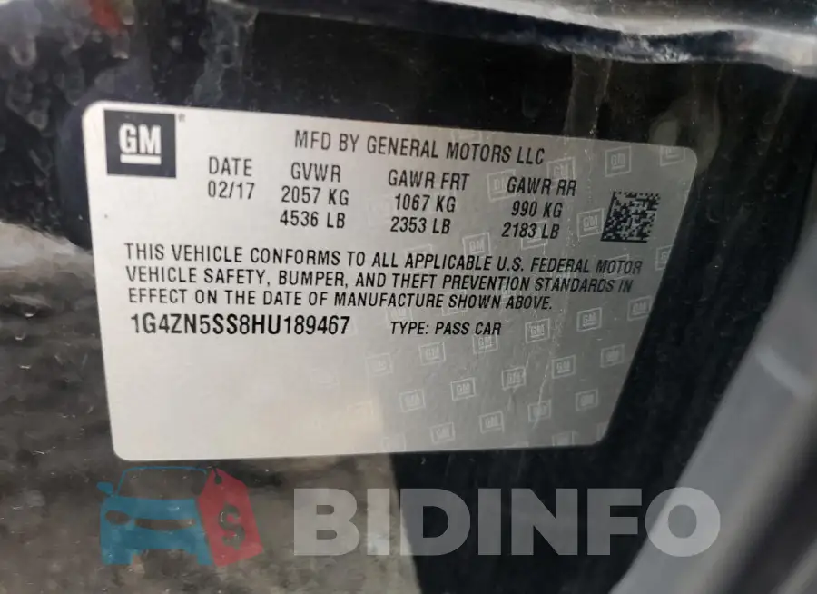 1G4ZN5SS8HU189467 Photo# 12