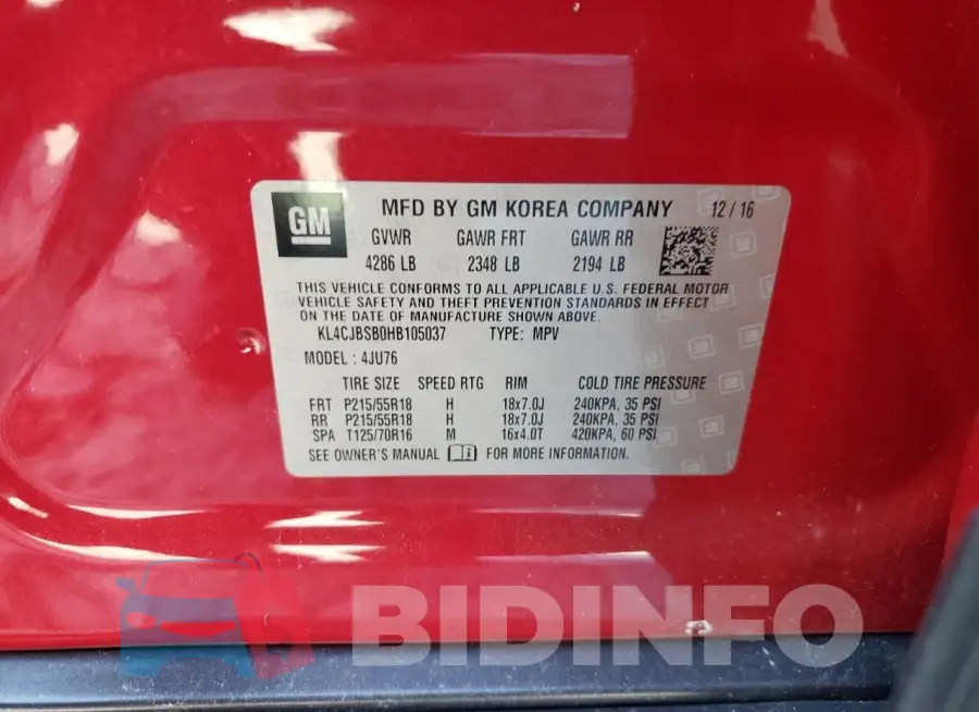 KL4CJBSB0HB105037 Photo# 13