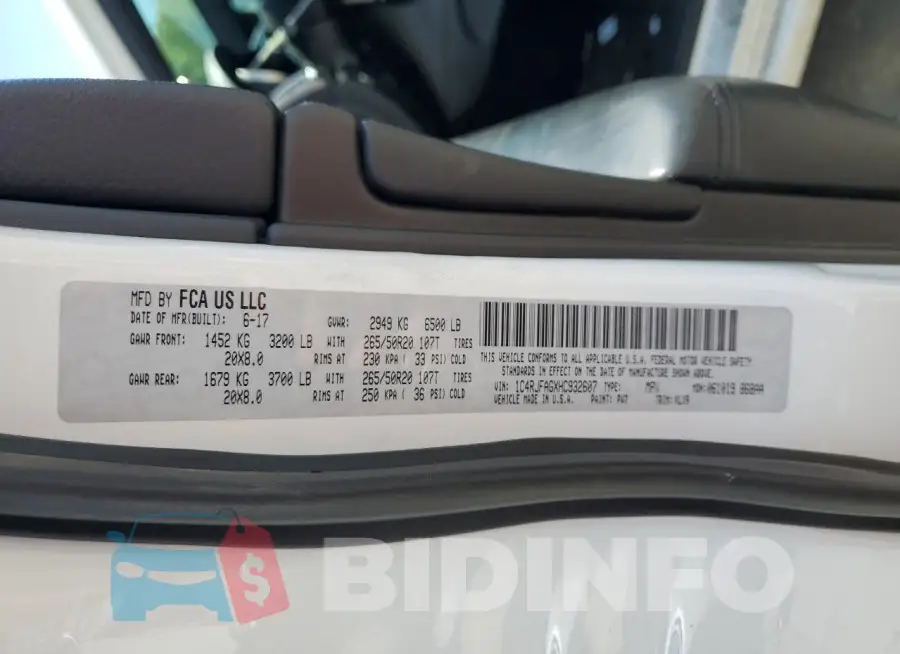 1C4RJFAGXHC932607 Photo# 13