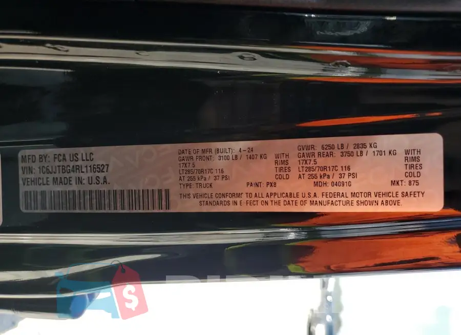 1C6JJTBG4RL116527 Photo# 12