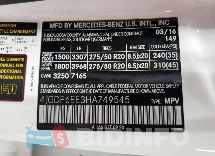 4JGDF6EE3HA749545 Photo# 13