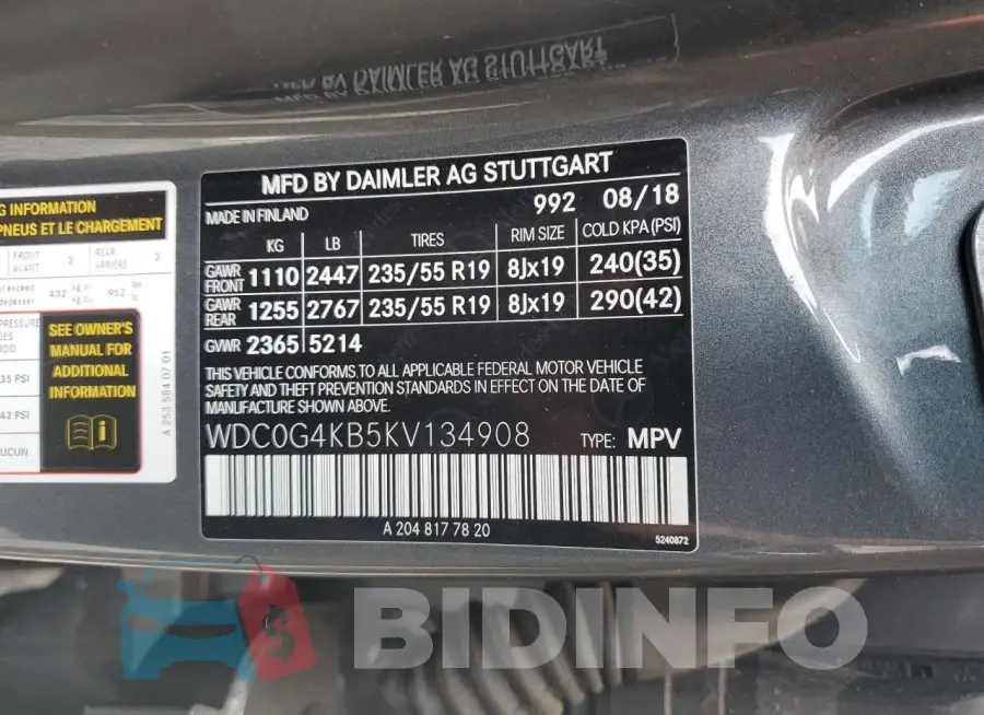 WDC0G4KB5KV134908 Photo# 14