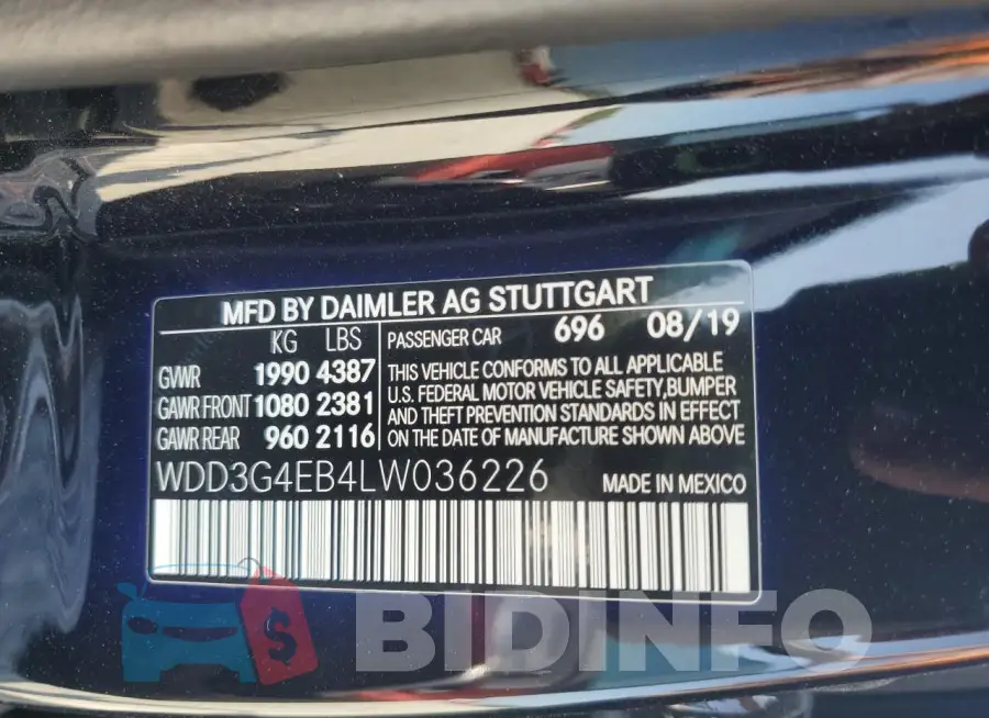 WDD3G4EB4LW036226 Photo# 12