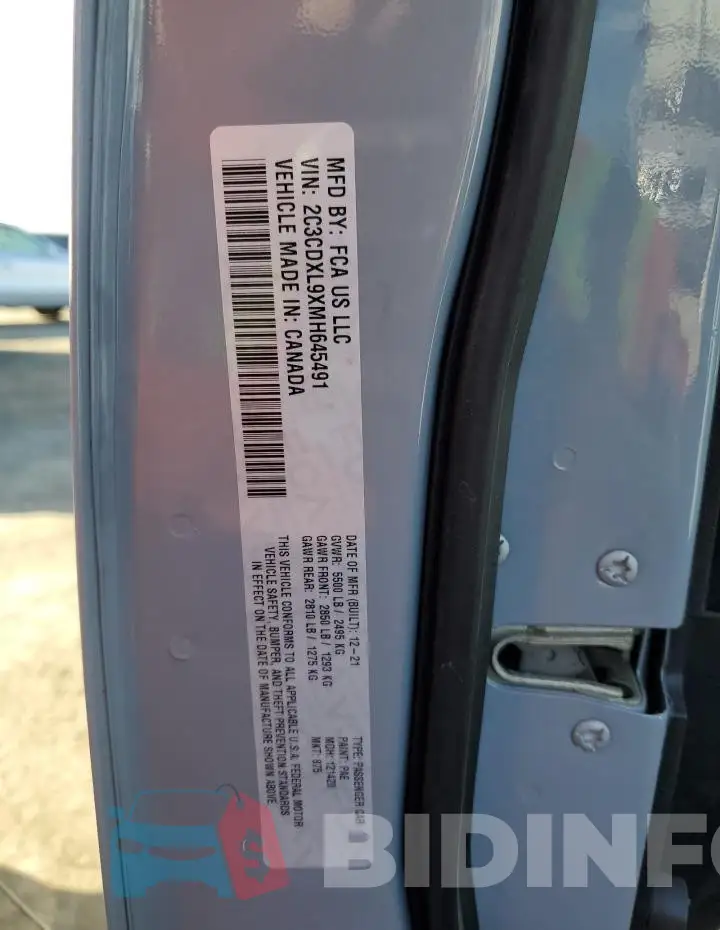 2C3CDXL9XMH645491 Photo# 12