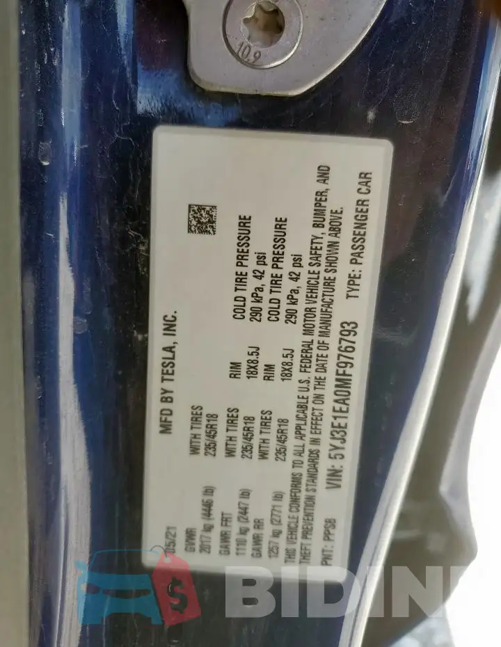 5YJ3E1EA0MF976793 Photo# 12