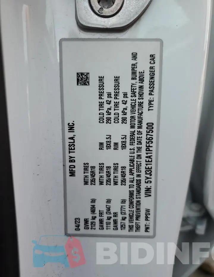 5YJ3E1EA1PF567500 Photo# 12