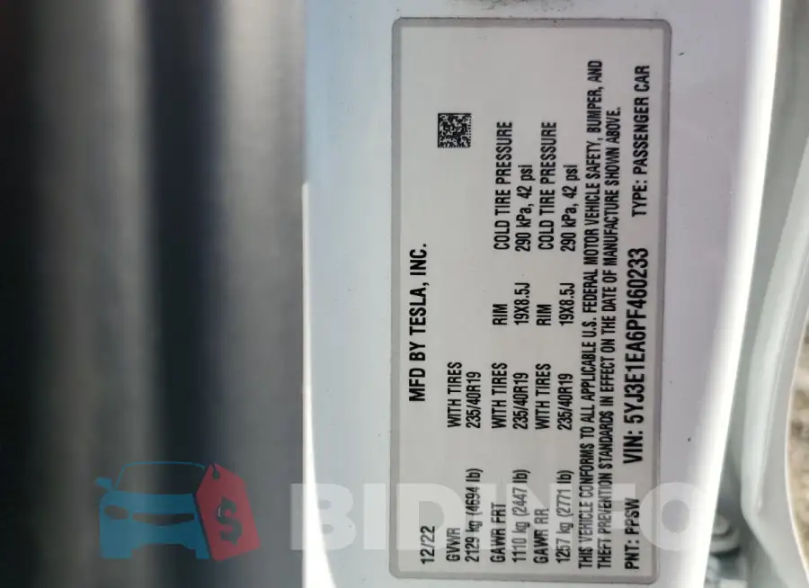 5YJ3E1EA6PF460233 Photo# 12