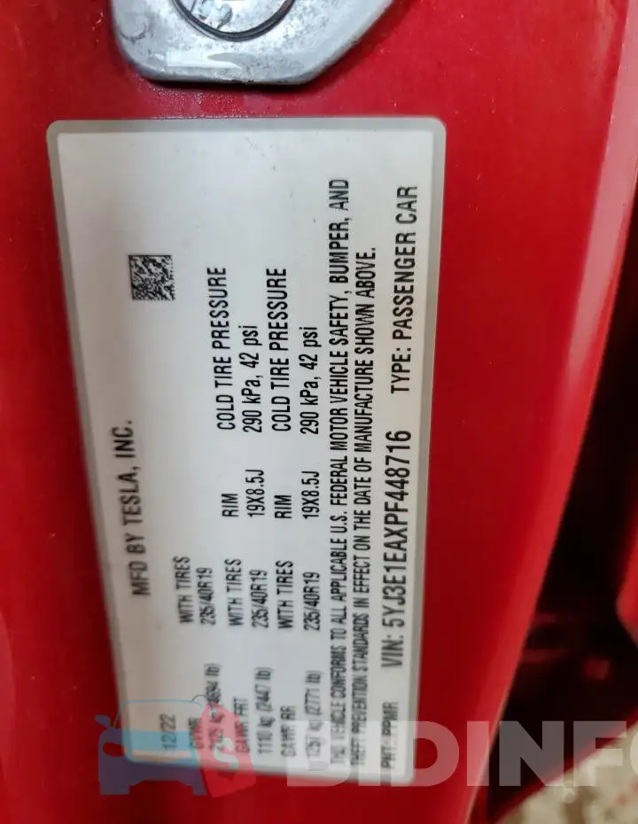 5YJ3E1EAXPF448716 Photo# 13