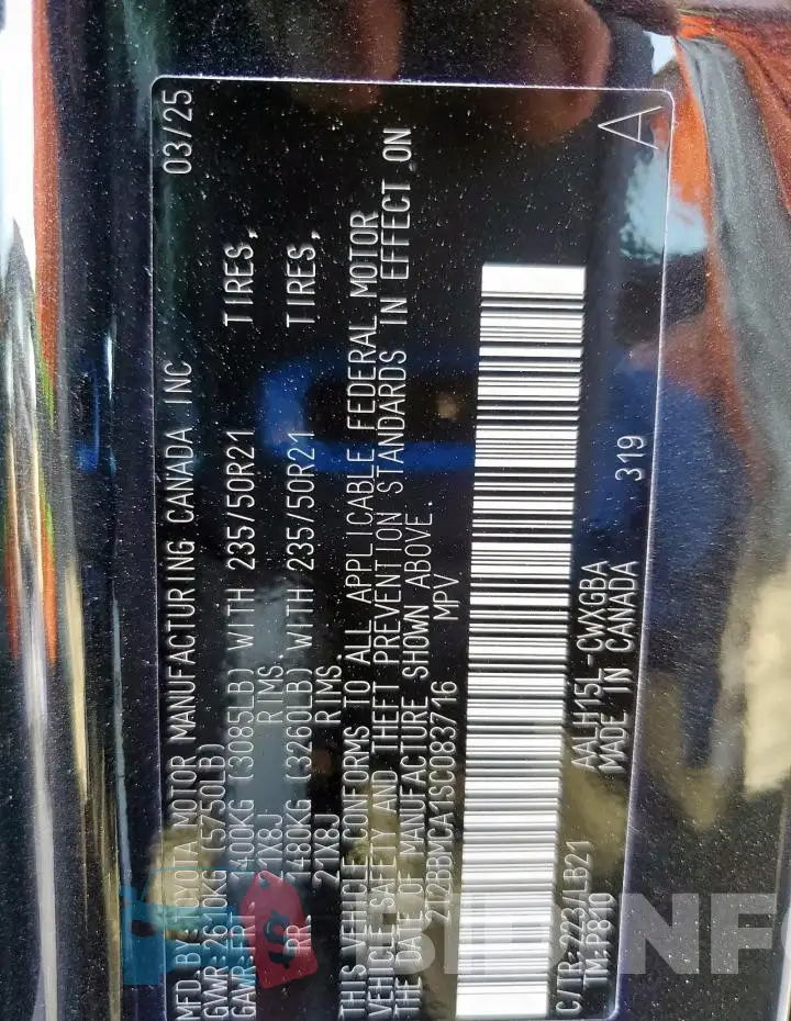 2T2BBMCA1SC083716 Photo# 13