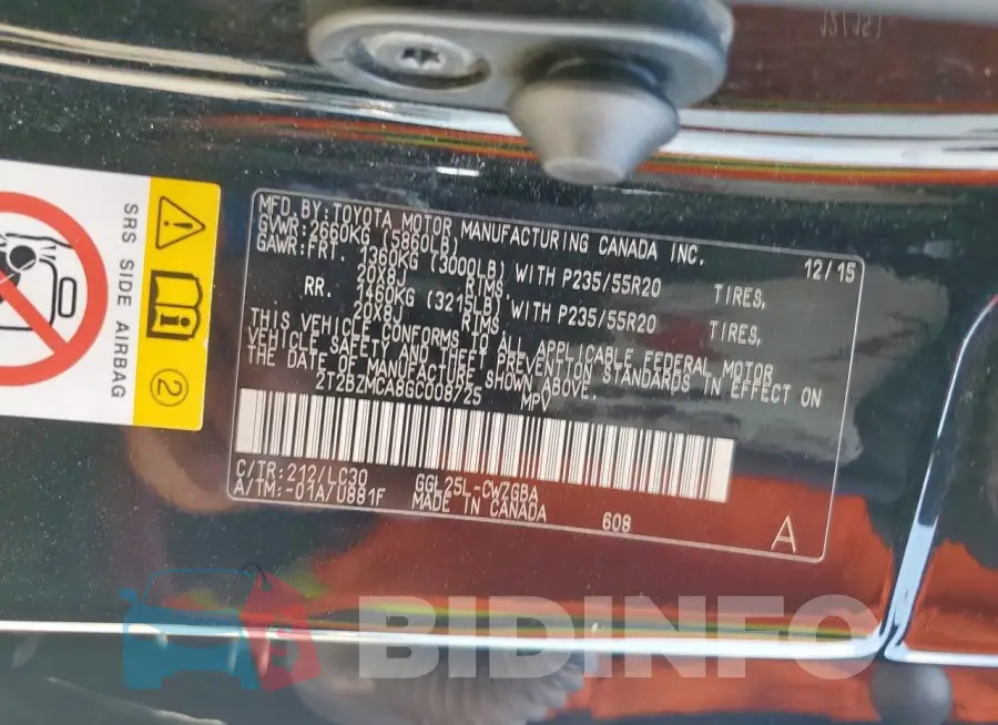 2T2BZMCA8GC008725 Photo# 13