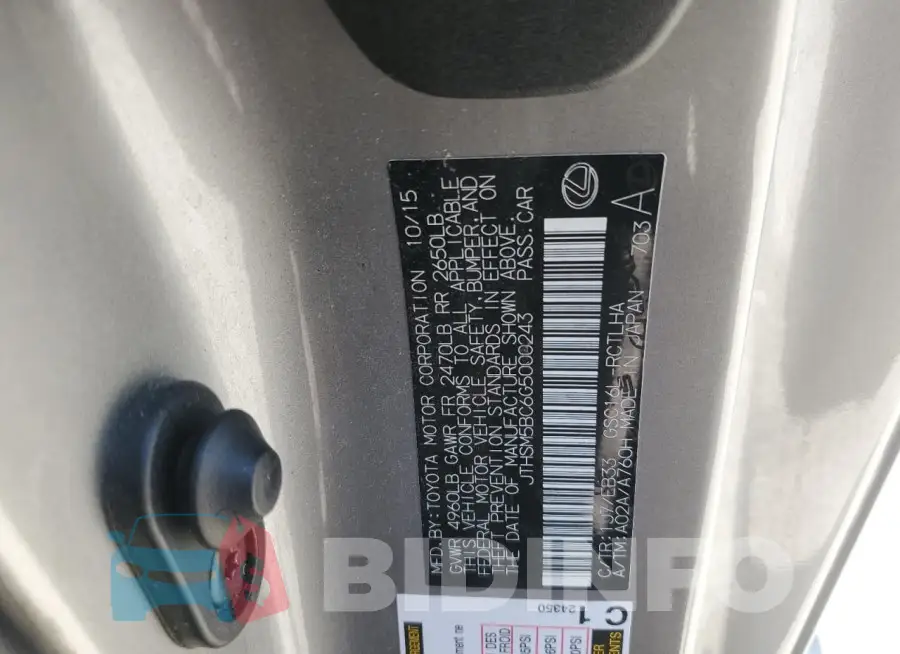 JTHSM5BC6G5000243 Photo# 12