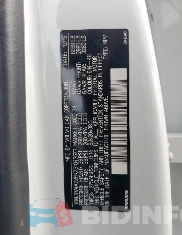 YV4A22PK7G1043673 Photo# 14